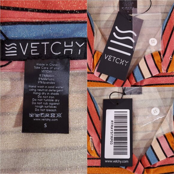 NWT Vetchy Womens Size Small Sunset Stripe Shirt & Shorts 2 Pieces Set - Picture 11 of 16
